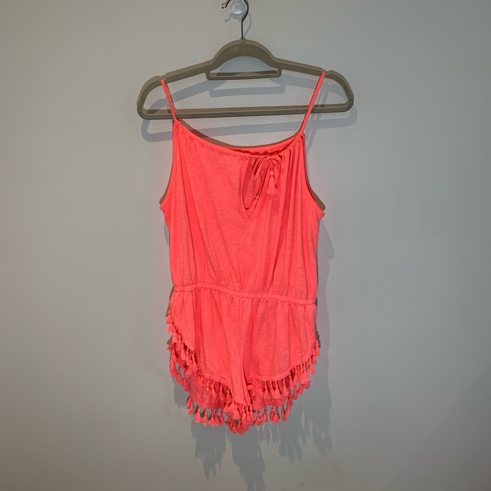 Victorias Secret Women Rompers Small Pink One Piece Spaghetti Strap Tassels